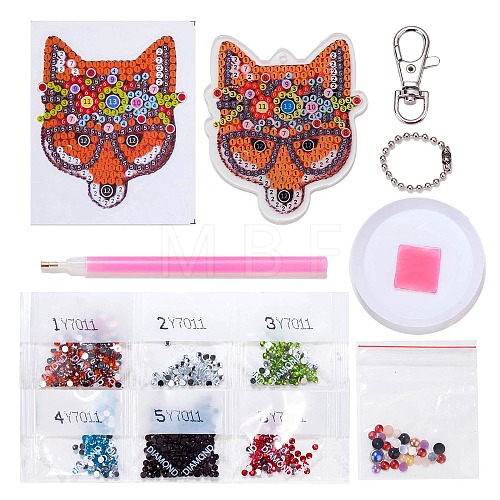 DIY Diamond Painting Keychain Kits DIAM-PW0010-70J-1