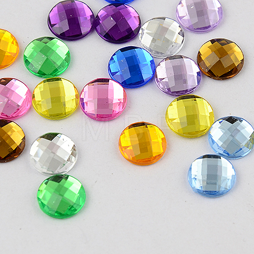 1000 Pcs Faceted Half Round/Dome Acrylic Rhinestone Cabochons Crafts 8x2.5mm