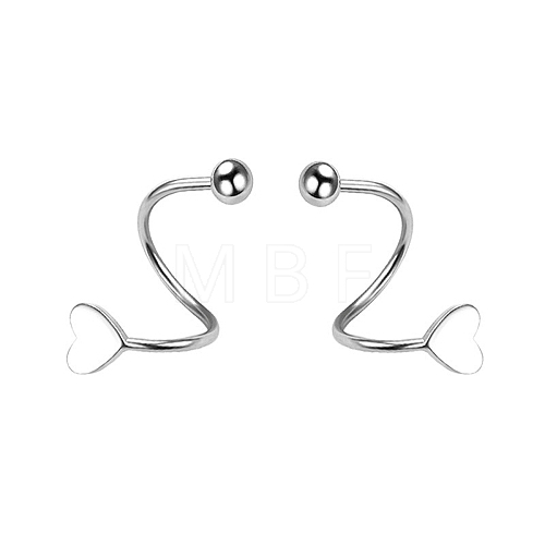 S925 Silver S-shaped Earrings Cuff Earrings AV9909-3-1