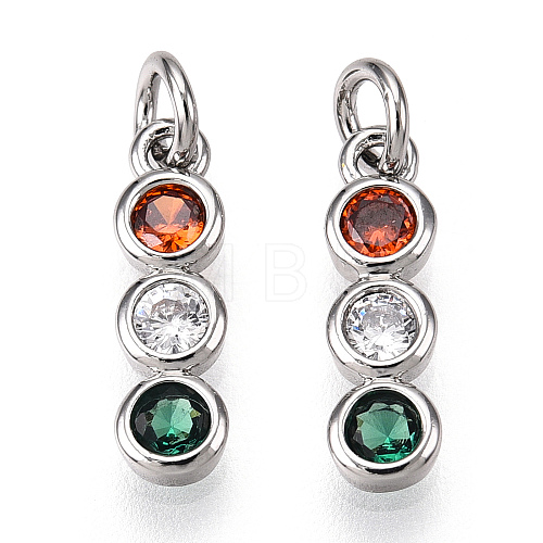 Brass Micro Pave Colorful Cubic Zirconia Pendants KK-K360-12P-1-1