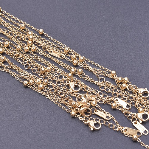 1.6mm Unisex 304 Stainless Steel Satellite Chains Necklaces WG3336-2-1