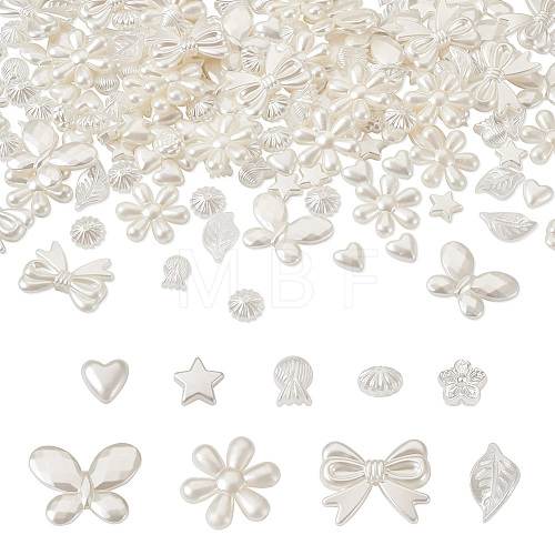 Craftdady 180Pcs 9 Style ABS Plastic Imitation Pearl Beads OACR-CD0001-08-1