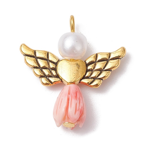 Resin Imitation Pearl Pendants PALLOY-JF02565-11-1