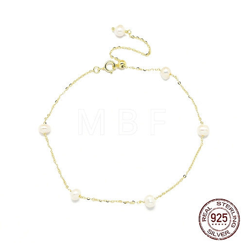 Natural Freshwater Pearls Beaded Link Bracelets BJEW-I314-133-1