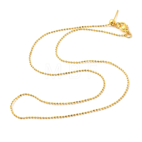 1mm Rack Plating Brass Ball Chain Adjustable Slider Necklaces for Women Men MAK-L044-51G-1