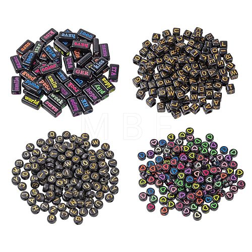 490Pcs Opaque & Craft Style Acrylic Beads SACR-FS0001-03-1