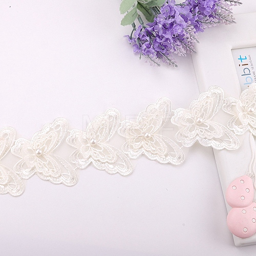 20 Yards Organza Embroidery Butterfly Lace Trim PW-WG11766-02-1