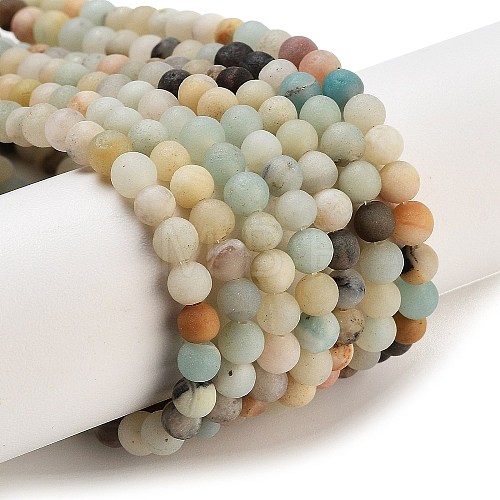 Natural Flower Amazonite Beads Strands G-G697-F05-4mm-01-1