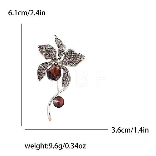 Alloy and Glass Rhinestone Brooch PW-WGA9E2C-01-1