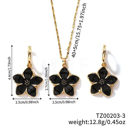 Rustic Style Brass Enamel Flower Jewelry Set SG9376-3-1