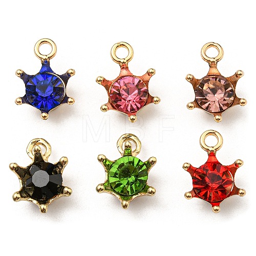 Golden Plated Alloy Crown Charms ALRI-L050-01M-1