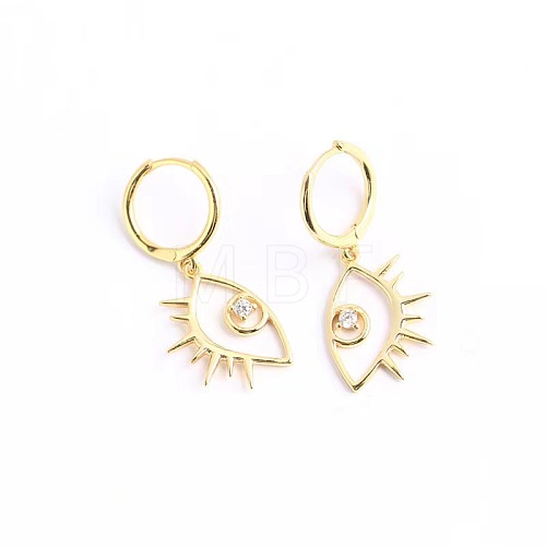 925 Sterling Silver Eye Hoop Earrings EI6611-1-1