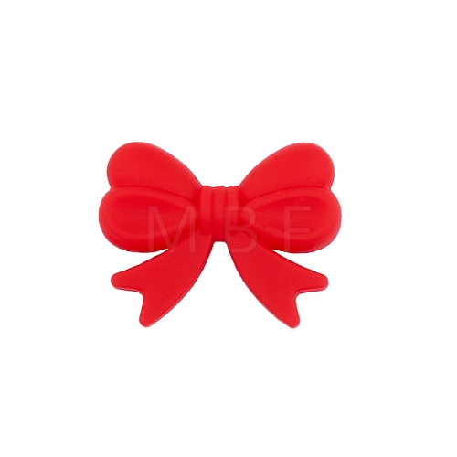 Bowknot Food Grade Silicone Beads PW-WG39907-07-1