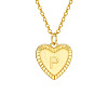 Golden Tone Brass Cable Chain Letter Heart Pendant Necklaces for Women PW-WG67FD6-16-1