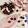 160Pcs 4 Colors Wood Beads WOOD-NB0002-92-3