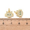 Brass Micro Pave Green Cubic Zirconia Charms CU-E003-18G-10-3