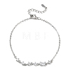 Brass Micro Pave Clear Cubic Zirconia Link Bracelets BJEW-E114-01C-P-4