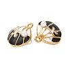304 Stainless Steel Enamel with ABS Iimitation Pearl Pendants STAS-Z193-07G-01-2