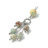 6Pcs 6 Styles Mixed Stone Round Tassel Big Pendants PALLOY-JF03281-4
