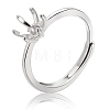 1Pc 925 Sterling Silver Adjustable Ring Findings STER-BBC0006-01-1
