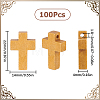 100Pcs Wood Pendants WOOD-SC0001-51-2