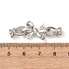 Brass Micro Pave Clear Cubic Zirconia Fold Over Clasps KK-D259-06P-3