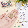 60Pcs 2 Style Rainbow Color 304 Stainless Steel Leverback Earring Findings STAS-DC0010-40-3