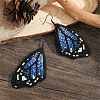 Bohemian Style Green Butterfly Wing Glass Bead Handmade Dangle Earrings CZ4126-3