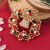 Christmas Theme Zinc Alloy Rhinestone Brooches for Backpack Clothes LS-LK8386-20-1