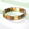 Dyed & Heated Natural Banded Agate Faceted Beaded Stretch Bracelets for Women BJEW-K251-08D-2