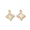 Brass Natural Shell Pendants KK-P355-21G-1