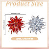 2Pcs 2 Colors Flower Alloy Glass Rhinestone Lapel Pins for Wedding Party JEWB-DR0001-07A-2