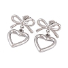 Bowknot 304 Stainless Steel Stud Earrings EJEW-A049-13P-1