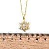 Christmas Snowflake Brass Micro Pave Cubic Zirconia Pendants Necklaces NJEW-L468-01G-A01-5