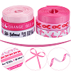 6 Rolls 6 Colors Polyester Awareness Ribbon Printed Grosgrain Ribbon OCOR-WR0001-53-3