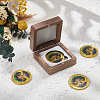 Wooden Badge Packing Magnetic Boxes CON-WH0085-229B-4