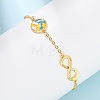 Sports Brass Micro Pave Cubic Zirconia Infinity Link Bracelets LS-BJEW-D386-01B-G-4