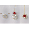 4 Pairs Flower 304 Stainless Steel Cubic Zirconia Dangle Stud Earrings EJEW-TA00800-6