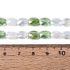 Electroplate Imitation Jade & Opaque & Transparent Glass Beads Strands EGLA-Q135-6x8MM-01E-5
