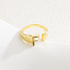 Brass Micro Pave Colorful Cubic Zirconia Cuff Open Rings FS-WG163C1-06-1