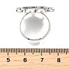 Vintage Adjustable Iron Finger Ring Components Alloy Flower Cabochon Bezel Settings X-PALLOY-O039-25AS-4
