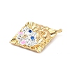 Brass Micro Pave Cubic Zirconia Enamel Pendants KK-L250-08G-07-2