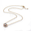 Brass Cubic Zirconia Pendant Necklaces NJEW-O117-02G-1