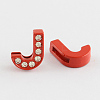 Mixed Color Zinc Alloy Grade A Rhinestone Letter Slide Charms ALRI-S130-J-2