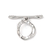 Brass Micro Pave Clear Cubic Zirconia Toggle Clasps KK-P234-81P-4