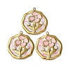 304 Stainless Steel Enamel Pendants STAS-P406-26C-G-1