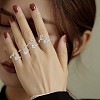 Anti-Tarnish Rhodium Plated 925 Sterling Silver Initial Letter Open Cuff Ring JR852U-7