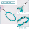 Synthetic Turquoise Chips Beaded Chain Mobile Straps FIND-WH0135-08B-3