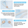 2Pcs 2 Style ABS Plastic Pearl Braided Stretch Chain Belts with Alloy Oval Clasp AJEW-CP0001-65-5