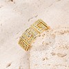 Rack Plating Brass Micro Pave Cubic Zirconia Cuff Finger Rings for Women RJEW-M028-105G-1